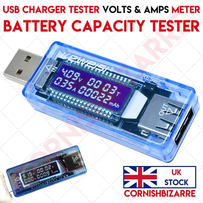 USB CHARGER TESTER DOCTOR VOLTS & AMPS CURRENT METER - BATTERY CAPACITY TESTER
