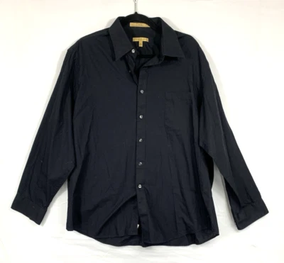 Vintage Donna Karan Shirt Mens 17.5 (34-35) Black Button Up Long Sleeve - Image 1 of 4