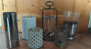 Riesiges Dekopaket Windlicht alte Stalllaterne vintage Bauernsilber wie neu 6 Te - Bild 1 von 1