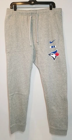 Nike Toronto Blue Jay Bar Club Fleece Sweatpants Joggers Grey N804-06G Men's L Cover