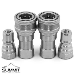 2 Sätze 1/4" NPT ISO 7241-B Schnelltrenner hydraulische Kupplungen/Kupplungen - Bild 1 von 7