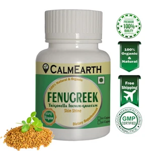 CalmEarth FENUGREEK SEED Organic Capsule 100% Pure TRIGONELLA FOENU (Methi) - Picture 1 of 7