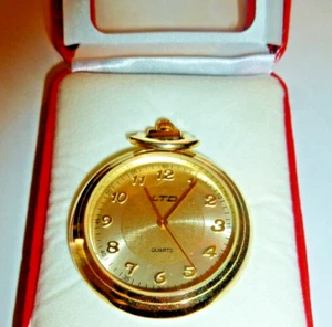 LTD M.Z Berger Gold Tone Quartz Pocket Watch Japan - Picture 1 of 5