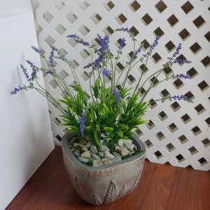6 Pcs Lavender Bushes Artificial Plastic Plants (5 stems each) #87 - Picture 1 of 6