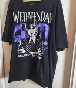 Wednesday 2X Solitude Suits Me Graphic T-Shirt Women's Black Halloween Gothic - Picture 1 of 6