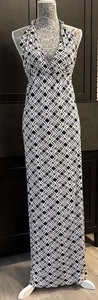 Maxi Vestido Central Park West Talla M Negro Blanco Estampado Geométrico - Imagen 1 de 6