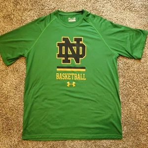 Camicia da basket Under Armour Notre Dame da uomo grande verde HeatGear - Foto 1 di 12