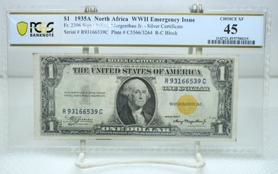 1935A $1 N. Africa WWII Emergency Issue Silver Certificate Fr.2306 PCGS 45 #6539 - Image 1 of 2