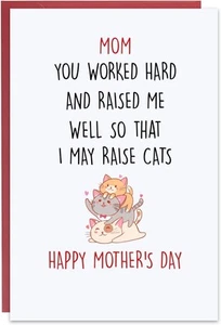 Mothers Day Card for Cat Lover, Mother's Day Card for Mom, Her, Mother, Women - Picture 1 of 7