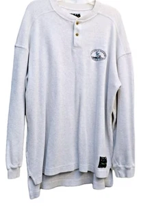 Camp David . Mountain Harbor Resort . Men's 2XLT Henley Sweatshirt . Oatmeal - Picture 1 of 10