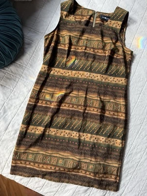 Vestido vintage Sag Harbor estampado azteca de inspiración tribal para mujer talla pequeña 12 Foto 1 de 4