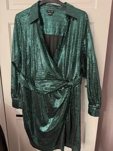 Shimmer Green And Black Party Cocktail City Chick Brand New Without Tags. - Picture 1 of 8