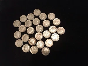 TWENTY SEVEN (27) ROOSEVELT DIMES MIXED DATES - Picture 1 of 2