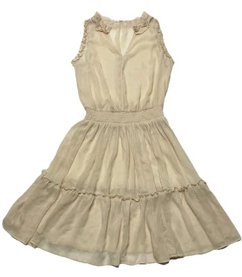 Vestido Desnudo Transparente Volantes En Niveles Calado Talla S Lagenlook Boho Bailarina Capa de Hadas Foto 1 de 4