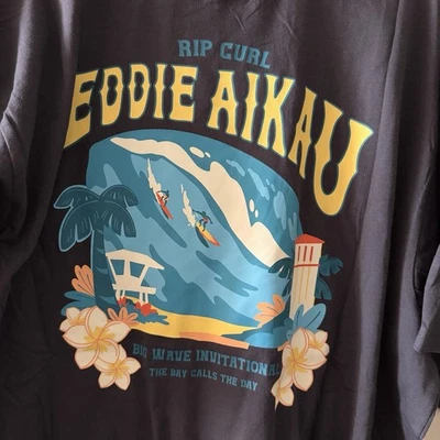 Camiseta de surf Eddie Aikau Rip Curl Hawaii para hombre 2XL The Bay Calls The Day algodón Foto 1 de 4