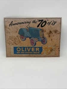 Oliver 70 Metal Sign Row Crop Standard Orchard Blue Tractor 1991 AAA Sign Co. Ar - Picture 1 of 21