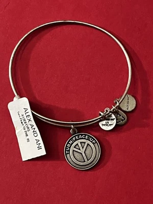 Brazalete Brazalete Plata Alex and Ani Turn Peace Up ~ ¡NUEVO CON ETIQUETAS! Foto 1 de 3