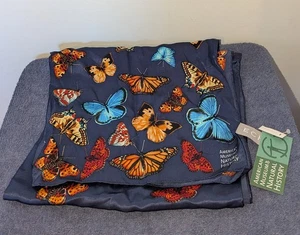 American Museum Of Natural History Silk Scarf Blue Butterfly Brand New Echo - Picture 1 of 8