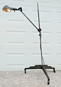 Vintage Industrial Woodward Floor Lamp OC White Era Light Task Factory Workshop - Picture 1 of 23