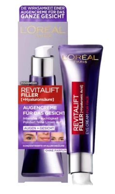 L'Oreal Paris Revitalift Relleno Ácido Hialurónico Crema de Ojos para Rostro 30 ml, Nueva Foto 1 de 4