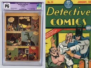 DETECTIVE COMICS #35 PÁGINA 3 CGC LT/OW 1940 DC COMICS LLAVE CLÁSICA PRE ROBIN RARO - Imagen 1 de 3