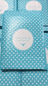 50 6x10 (Packed with Love from Us to You) Blue Dot Poly Bubble Envelopes Mailers - Photo 1/6