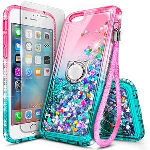 For iPhone SE / 5s / 5 Case Liquid Glitter Bling Phone Cover w/ Tempered Glass - Picture 1 of 14