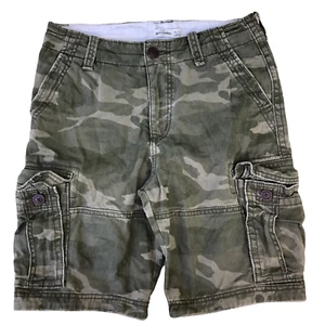 Abercrombie Fitch Camo Cargo Shorts Zipper Fly Size-XL-16 Waist 31-32 Six Pocket - Picture 1 of 7