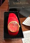 Joan Rivers Classics Cuff Wristwatch  Red Lucite Hardly Worn Hinged Shiny A1