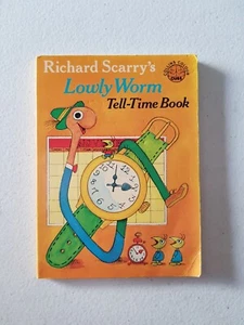 Libro de los Cachorros de Color Collins - Libro Tell-Time de Richard Scarry's Lowly Worm 1979 PB - Imagen 1 de 6