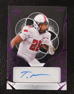 2024 Leaf Trinity Tahj Brooks Clear 6/10 Purple Auto Rookie TEXAS #CA-TB1 MINT - Picture 1 of 5