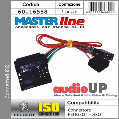 CONNETTORE ISO ALIMENTAZIONE + ALTOPARLANTI PER PEUGEOT PARTNER DAL 2008 IN POI. - Immagine 1 di 2