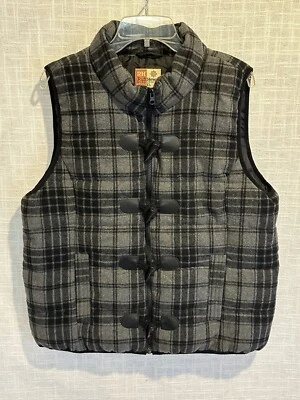 Chaleco tallado con volantes para mujer mezcla de lana gris y negro a cuadros talla XL buen estado Foto 1 de 4