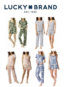 Lucky Brand Pajama 4pc Set, Tee-Tank-Short-Pants, NEW, Colors/Sizes - Picture 1 of 12