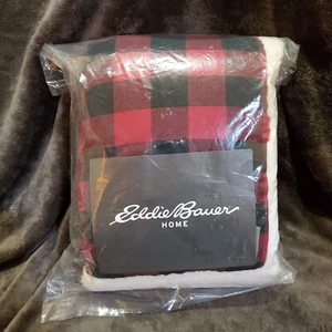 Eddie Bauer Home Cabin Plaid Flannel And Sherpa Throw Blanket 50x60 - Picture 1 of 8