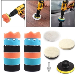19PC 3'' Auto Car Wool Buffing Pad Sponge Buffer Polishing Waxing Polisher Kit - Picture 1 of 12