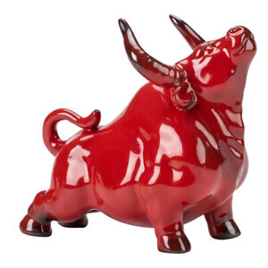  Wall Street Bulls Chinese Zodiac Ox Figurine Feng Shui Wealth Prosperity-NP