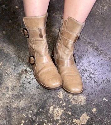 Botas japonesas y2k raras de cuero con correas con cinturón zapatos glamour histérico EE. UU. 7 Foto 1 de 4