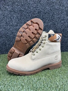 Timberland Men’s Size 11.5 US 6 Inch Premium Tan Combat Boots Waterproof Suede - Picture 1 of 5
