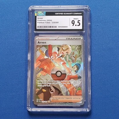 Pokemon Paldean Fates 235/091 Arven Special Illustration CGC Graded 9.5 Mint+ - Image 1 of 2
