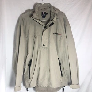 Tan Beige Ralph Lauren Chaps Windbreaker Pullover Jacket XL Nylon - Picture 1 of 7