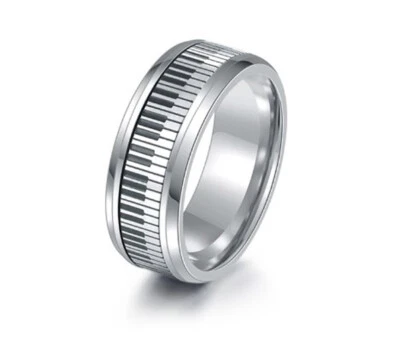 Pianos Ring Miniblings Finger Stainless Steel Rotary Keyboard Wing Musician - Image 1 of 4