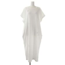 Mina Perhonen Choucho Embroidery French Sleeve Dress Long Calf Length 38