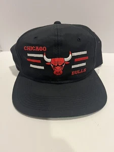 Vintage 80s NBA Official Chicago Bulls SnapBack Hat Cap Black HTF 90s Y2K Logo - Picture 1 of 12