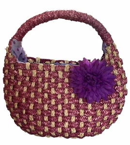 Handmade Japanese Straw Summer Round Women’s Handbag NWOT - Picture 1 of 5