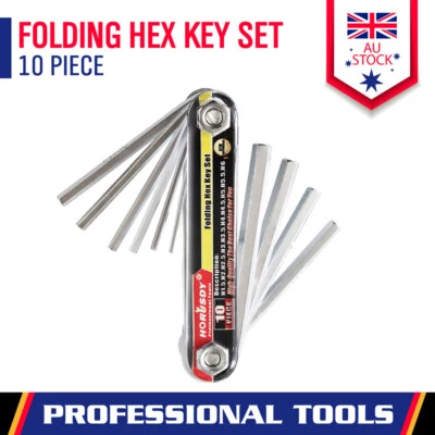 Folding Allen Key Set Portable Hex Wrench Tool Chrome vanadium Steel  H1.5-H6 - image 1 of 4