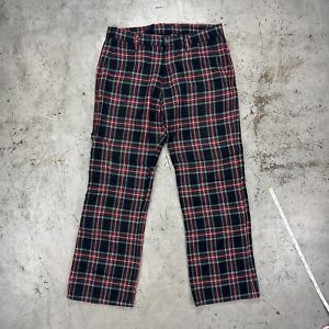 W33 Enfants Riches Deprimes Wool Utility Trousers Sz 33 Red Plaid Punk A24