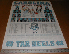 2015-2016 UNC North Carolina Tarheels Basketball Team schedule poster