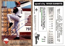 J.D. Durbin Signed 2002 Grandstand Quad City River Bandits #NNO Card Auto