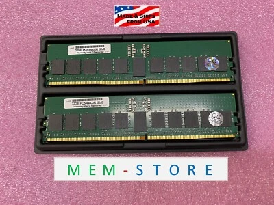 64GB 2x32GB DDR5-5600 RDIMM RAM for Gigabyte TRX50 AERO D Motherboard Compatible - Image 1 of 4